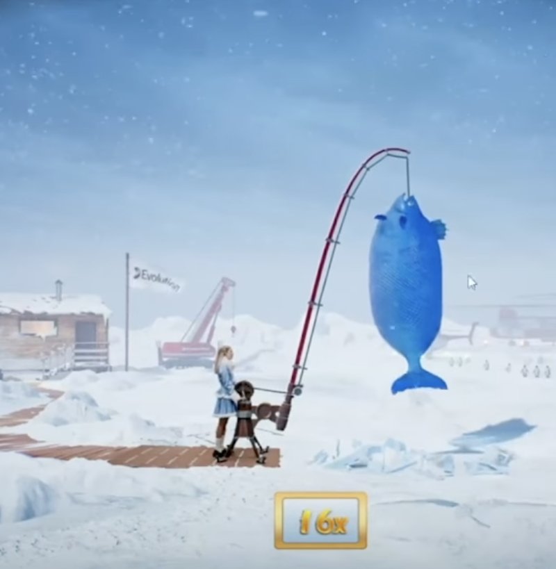 Ice fishing online game in Germany